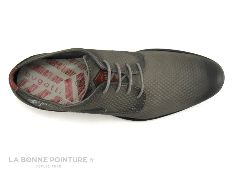 Achat chaussures Bugatti Homme Chaussure habillée, vente Bugatti LICIO 311-16309-1500 Grey - cuir relief - Derby gris