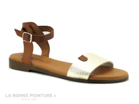 Achat chaussures Eva Frutos Femme Sandale et Nu-pieds, vente Eva Frutos 9152 Or Marron - Sandale plate montante Femme