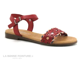 Achat chaussures Eva Frutos Femme Sandale et Nu-pieds, vente Eva Frutos 9189 Rouge - Sandale plate rouge - Femme