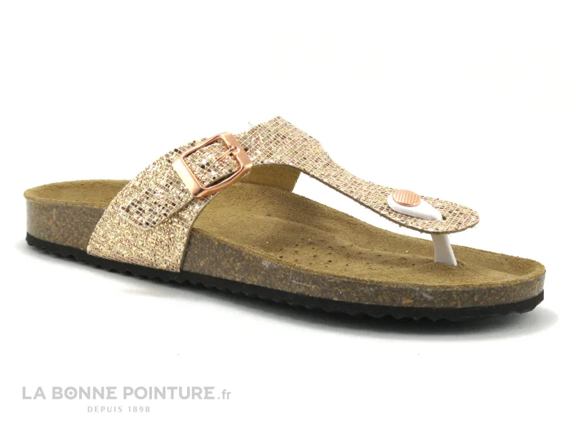 Achat chaussures Geox Femme Entre-doigts, vente Geox BRIONIA Rose gold - D15LSB - Tong Femme