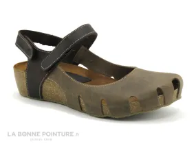 Achat chaussures Inter-bios Femme Sandale et Nu-pieds, vente Inter Bios nu-pieds velcro marron moka 5326