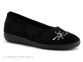 Achat chaussures Koyuk Dinamic Femme Pantoufle Chausson, vente Koyuk Dinamic 614003 noir - Fleurs argent - Chausson Ballerine