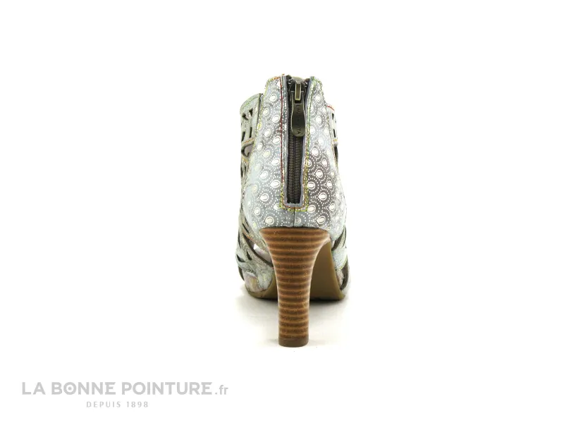 Achat chaussures Laura Vita Femme Sandale et Nu-pieds, vente Laura Vita ALCBANEO 0491 Bleu metal - Zip - Sandale talon