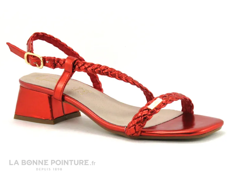 Achat chaussures Les ptites bombes LPB Femme Sandale et Nu-pieds, vente LPB Les Petites Bombes FLORENCIA - Rouge metal - Sandale