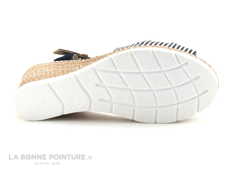 Achat chaussures Linea Supremo Femme Sandale et Nu-pieds, vente Linea Supremo 6920705 bleu marine rayures - Nu-pieds compense