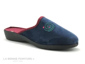 Achat chaussures Lollans Femme Pantoufle Chausson, vente Lollans FJB-S-7- Pantoufle mule Femme bleu - bordeaux