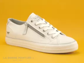 Achat chaussures Mustang Shoes Femme Basket, vente Mustang 1272-308-1 Weiss - Basket blanche zip et lacet