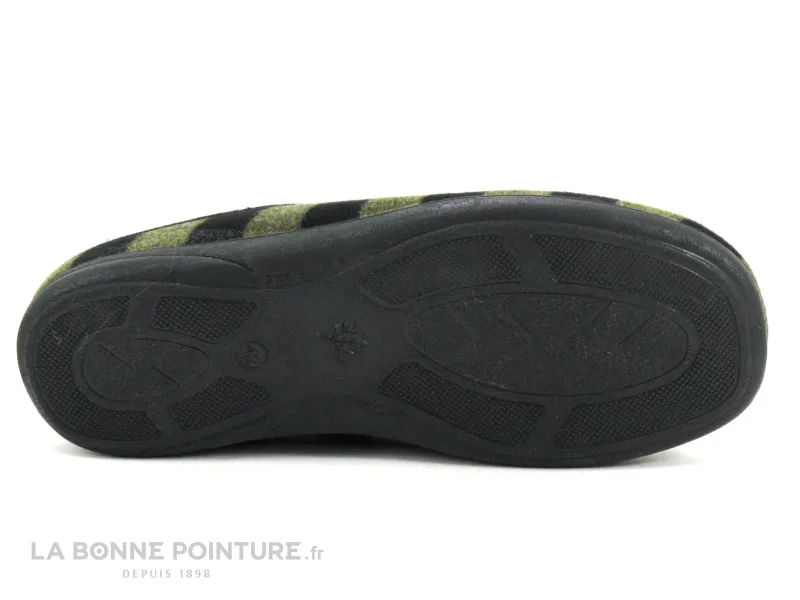 Achat chaussures Ouf ! Homme Pantoufle et Chausson, vente Ouf DURIAN Kaki Noir - Carreaux - Pantoufle mule Homme