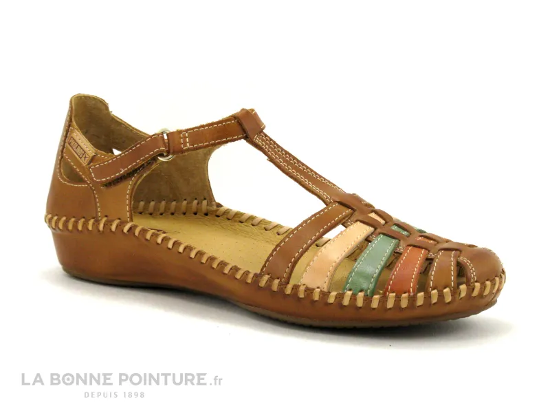 Achat chaussures Pikolinos Femme Sandale et Nu-pieds, vente Pikolinos VALLARTA 655-0843C1 250 Brandy Multi - Sandale Femme