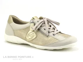 Achat chaussures Remonte Femme Chaussure basse / Derby, vente Remonte R3415-60 - Beige et Or - Chaussure basse Femme