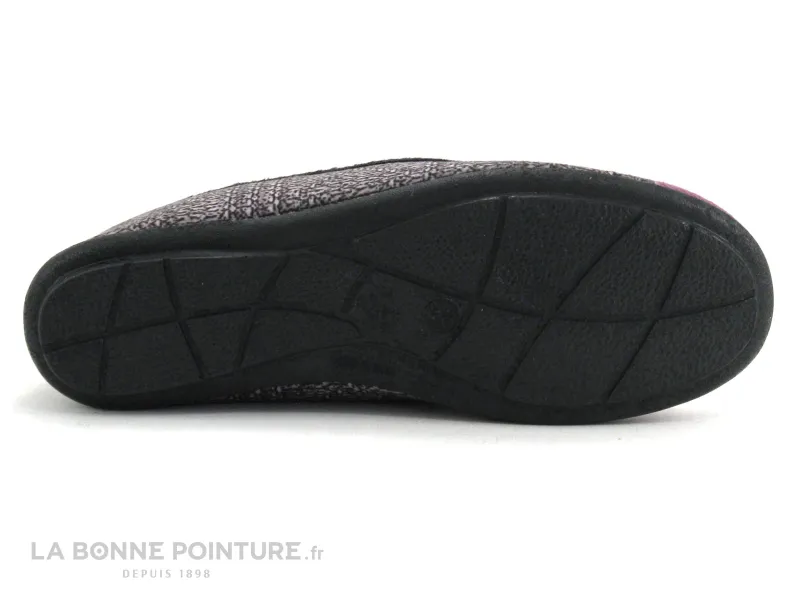 Achat chaussures RYB Femme Pantoufle Chausson, vente RYB 6002516 Noir Gris Violet - Fleur et coccinelles - Pantoufle