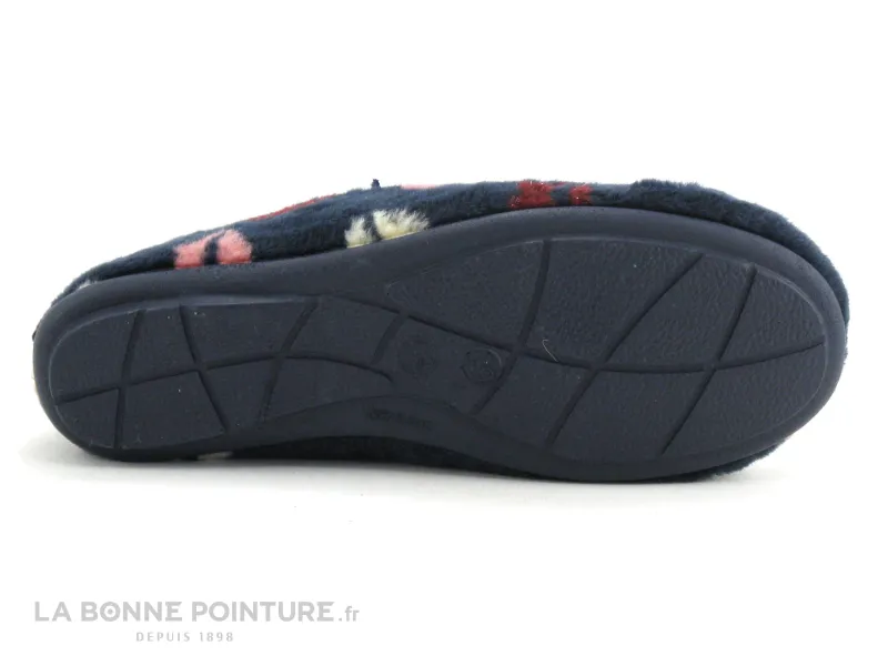 Achat chaussures RYB Femme Pantoufle Chausson, vente RYB 700-19126 - Bleu marine Bisous - Chausson Femme