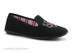 Achat chaussures RYB Femme Pantoufle Chausson, vente RYB 7009000 D318 Noir - interieur rayures roses - Chausson Femme