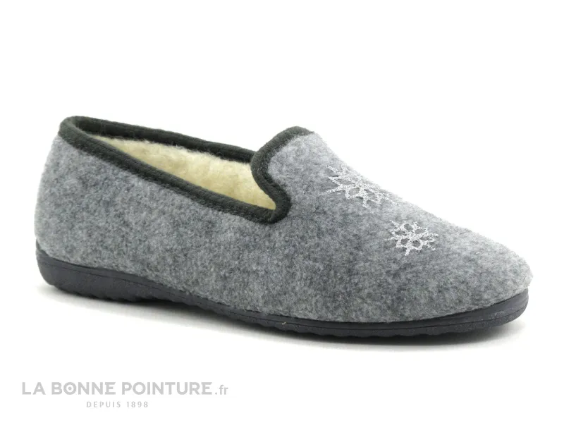Achat chaussures Soca Femme Pantoufle Chausson, vente Soca 340-570 Picos Gris Chausson fourre laine