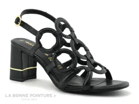 Achat chaussures Tamaris Femme Sandale et Nu-pieds, vente Tamaris 1-28373-26 Black - Cercles - Sandale noire talon haut