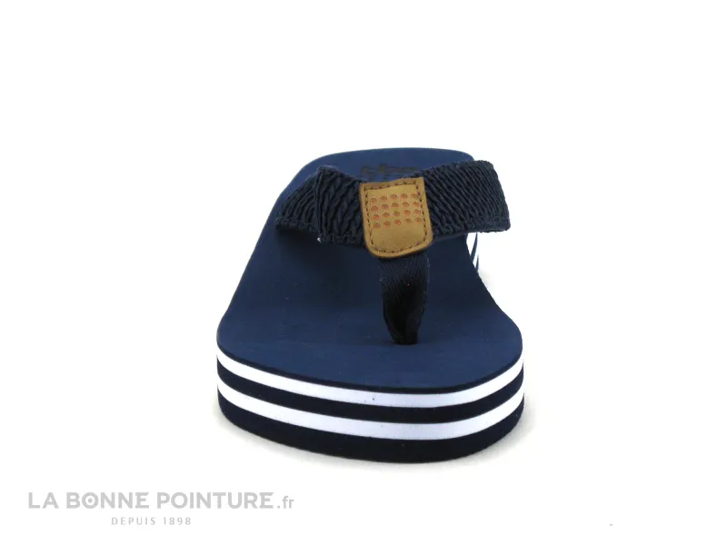 Achat chaussures TBS Femme Entre-doigts, vente TBS Granada Q7D82 Marine - Tong Femme bleu marine - Talon compense