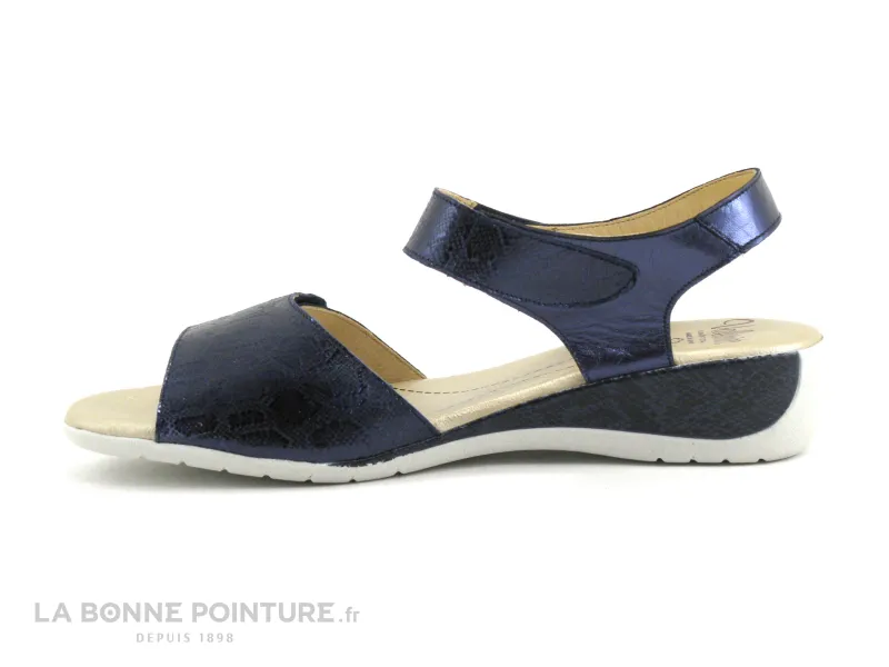 Achat chaussures Valeria's Femme Sandale et Nu-pieds, vente Valerias 4060 Bleu marine - Nu-pieds ajustable Femme