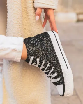 Basket femme noire en toile montante - Katie