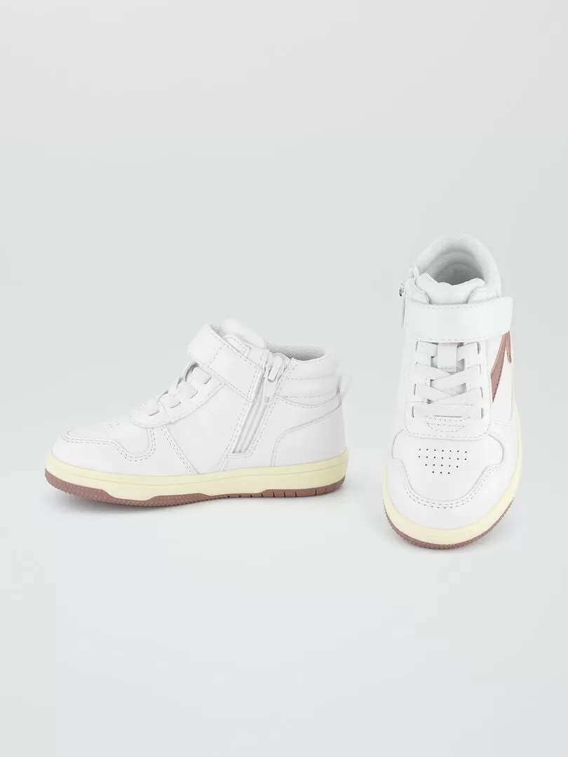 Baskets montantes tricolore - blanc
