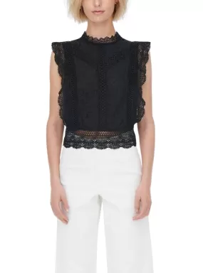 Blouse Only Karo noir pour femme