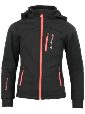 Blouson softshell fille FANNE - PEAK MOUNTAIN - Noir Orange