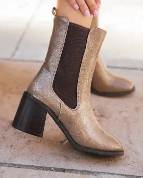 Bottines femme taupe à talon - Layla