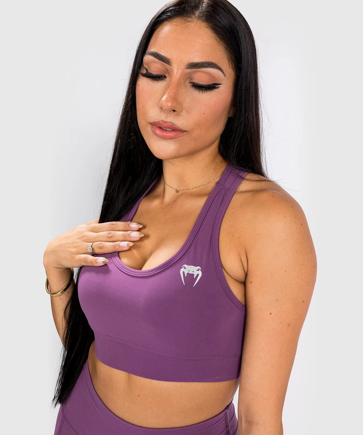 Brassière Venum Essential Medium Impact - Orchidée Sombre/Argent Brossé