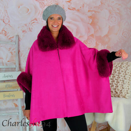 Cape manteau HUDSON fuchsia