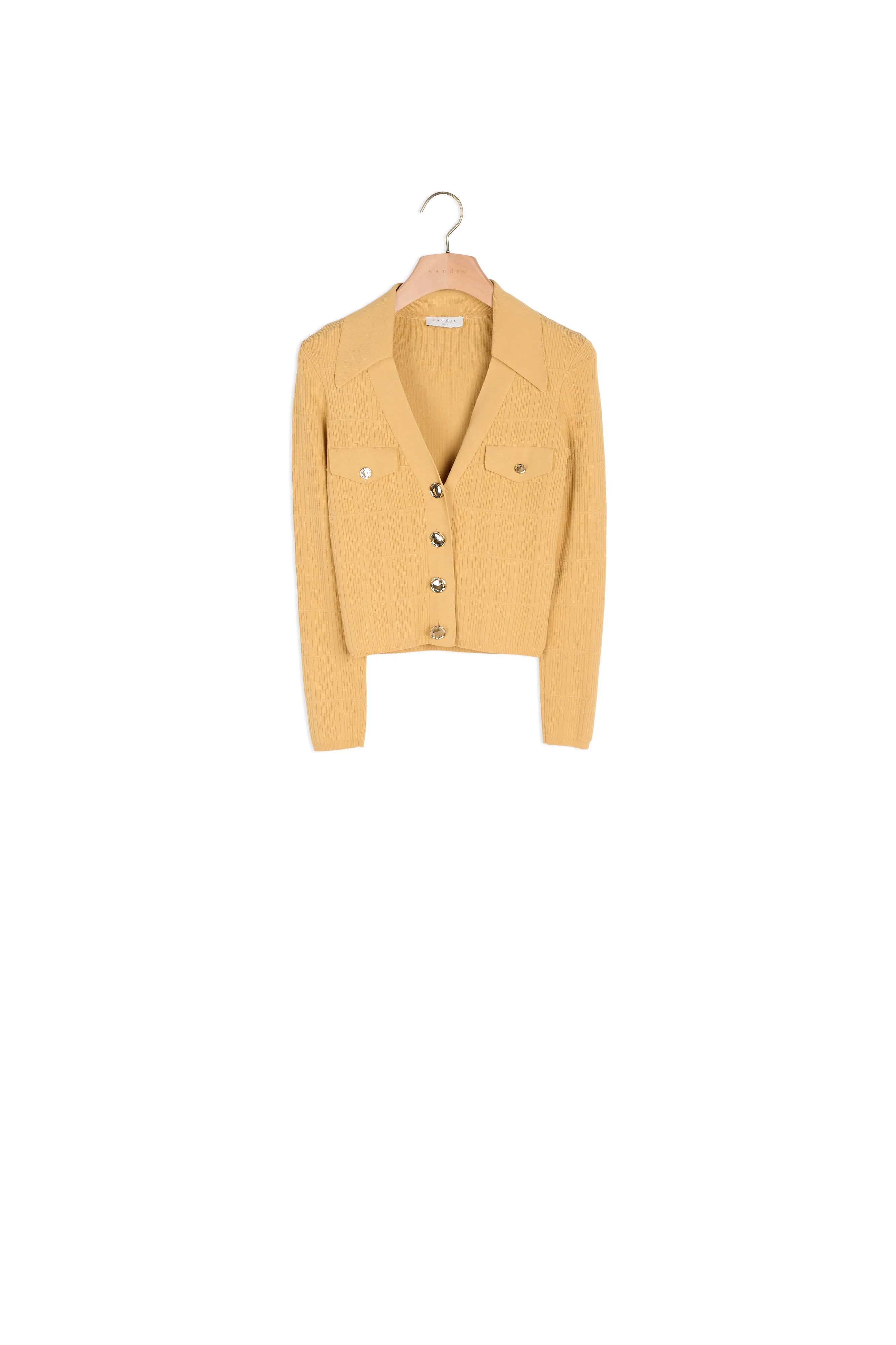 Cardigan en maille à col polo
