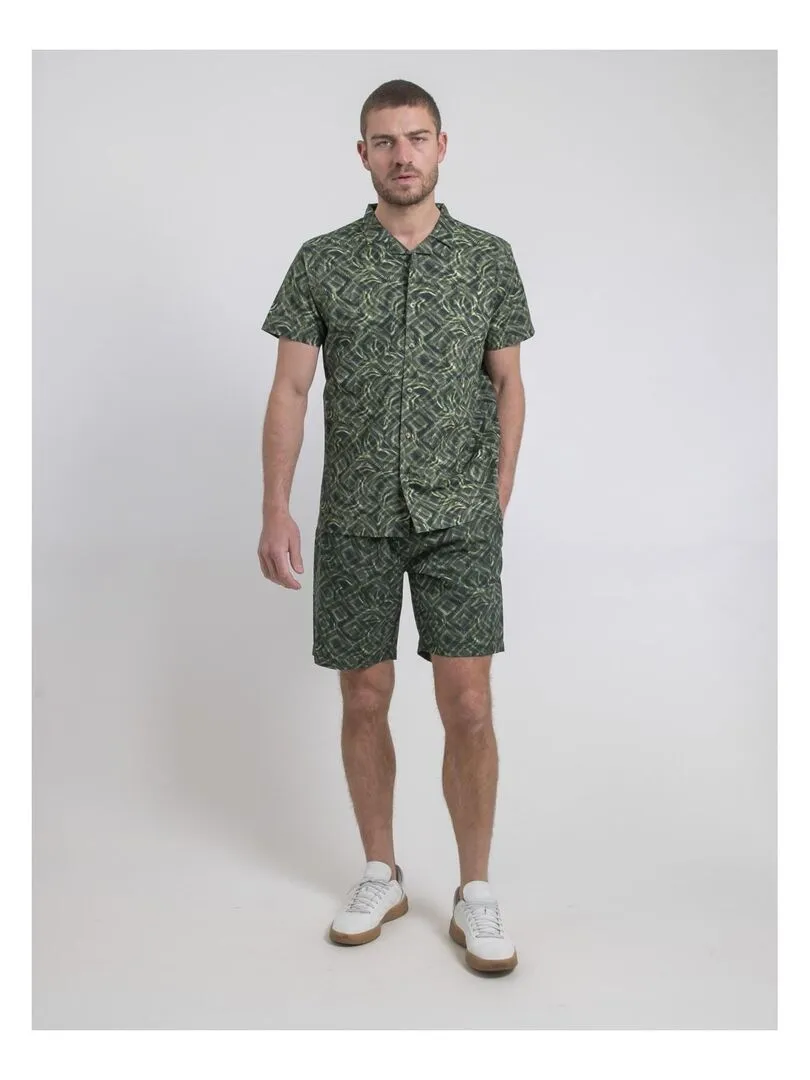 Chemise manches courtes motifs DILTONIK - Kaki