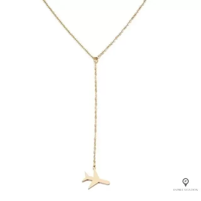 Collier Avion de Ligne Doré