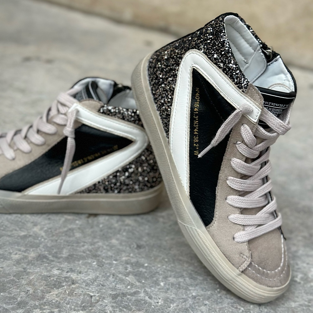 Corina M3510 Noir basket montantes avec paillettes