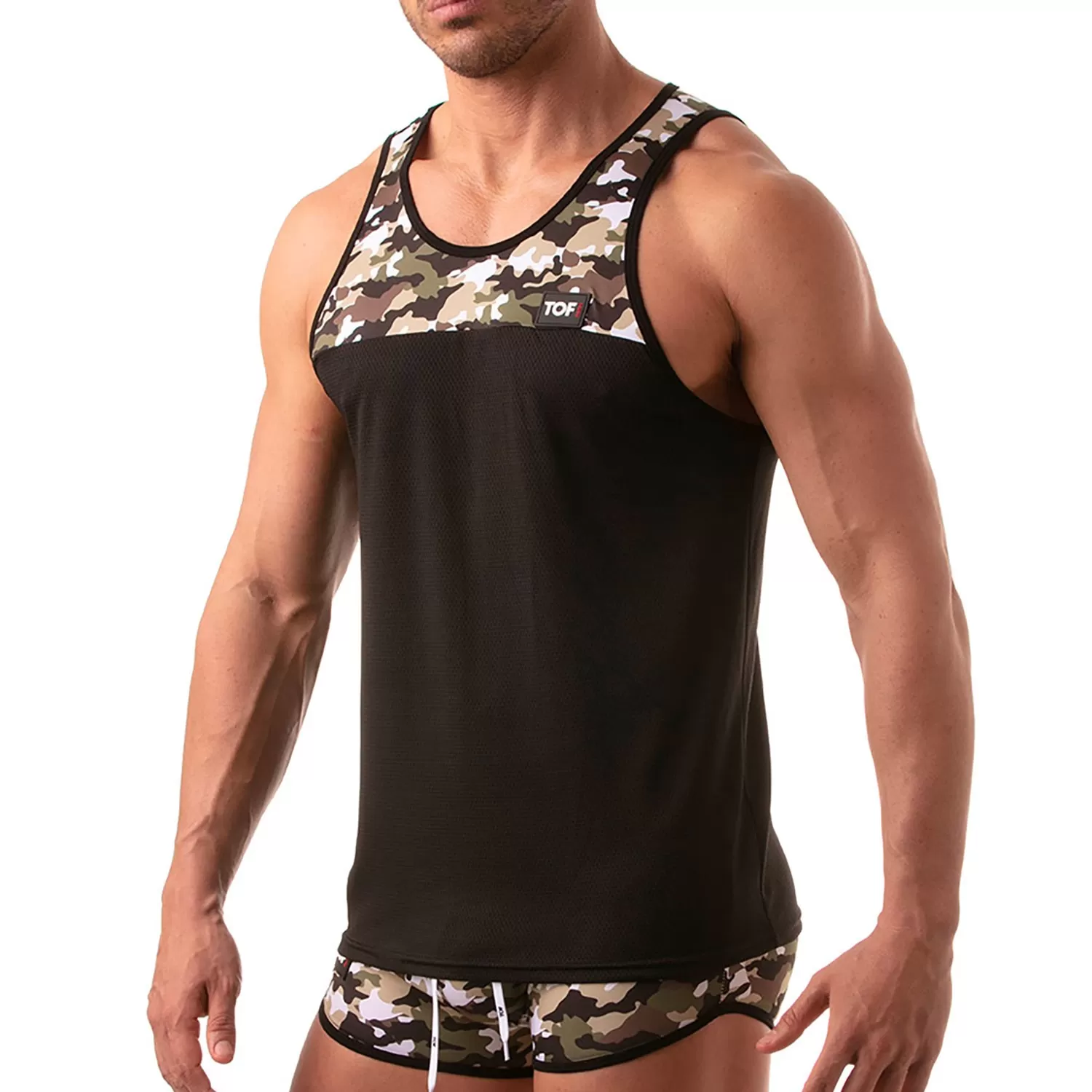 Débardeur Iconic - Camouflage kaki - TOF Paris : vente débardeurs h...