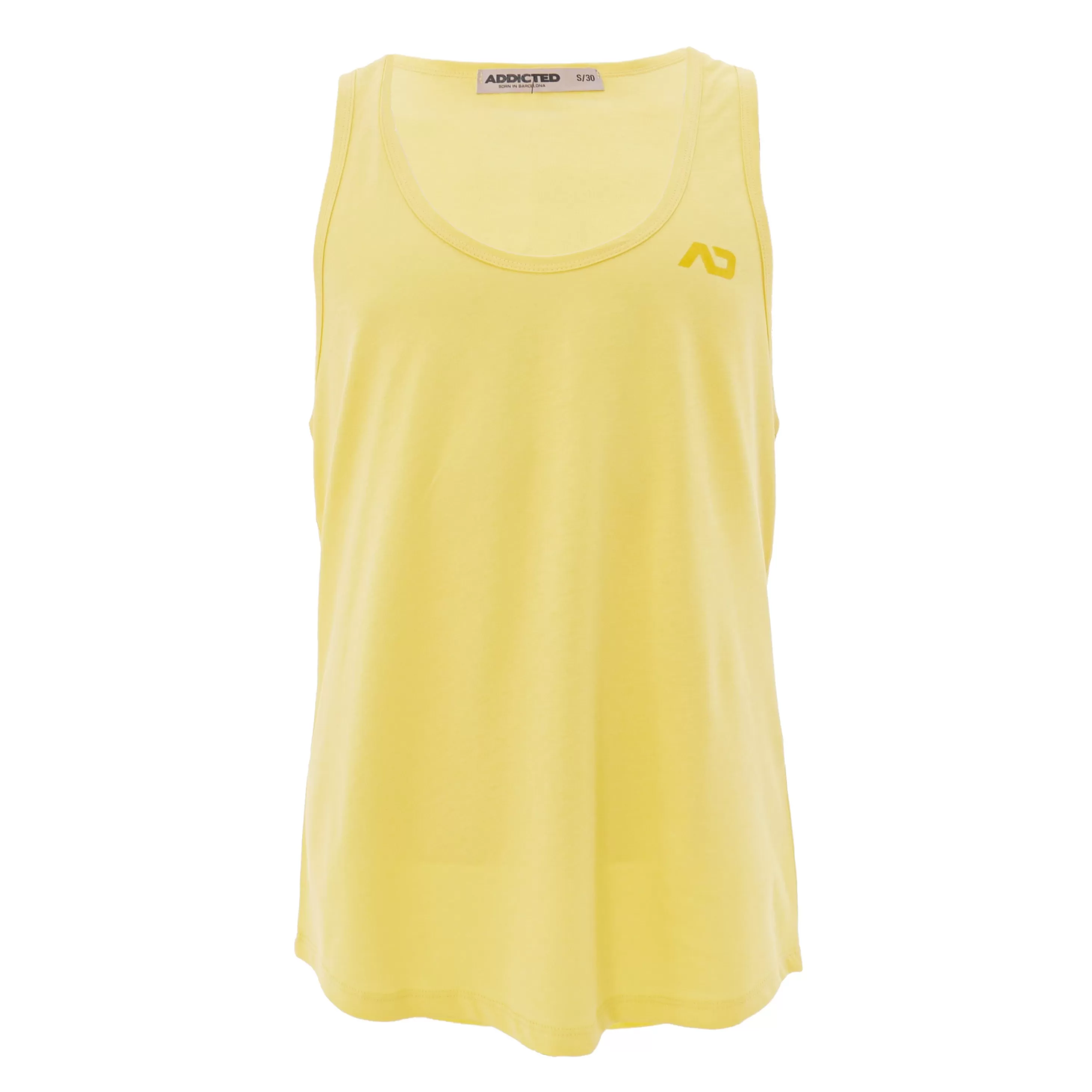 Débardeur U-neck Cotton - jaune - ADDICTED : vente débardeurs homme...