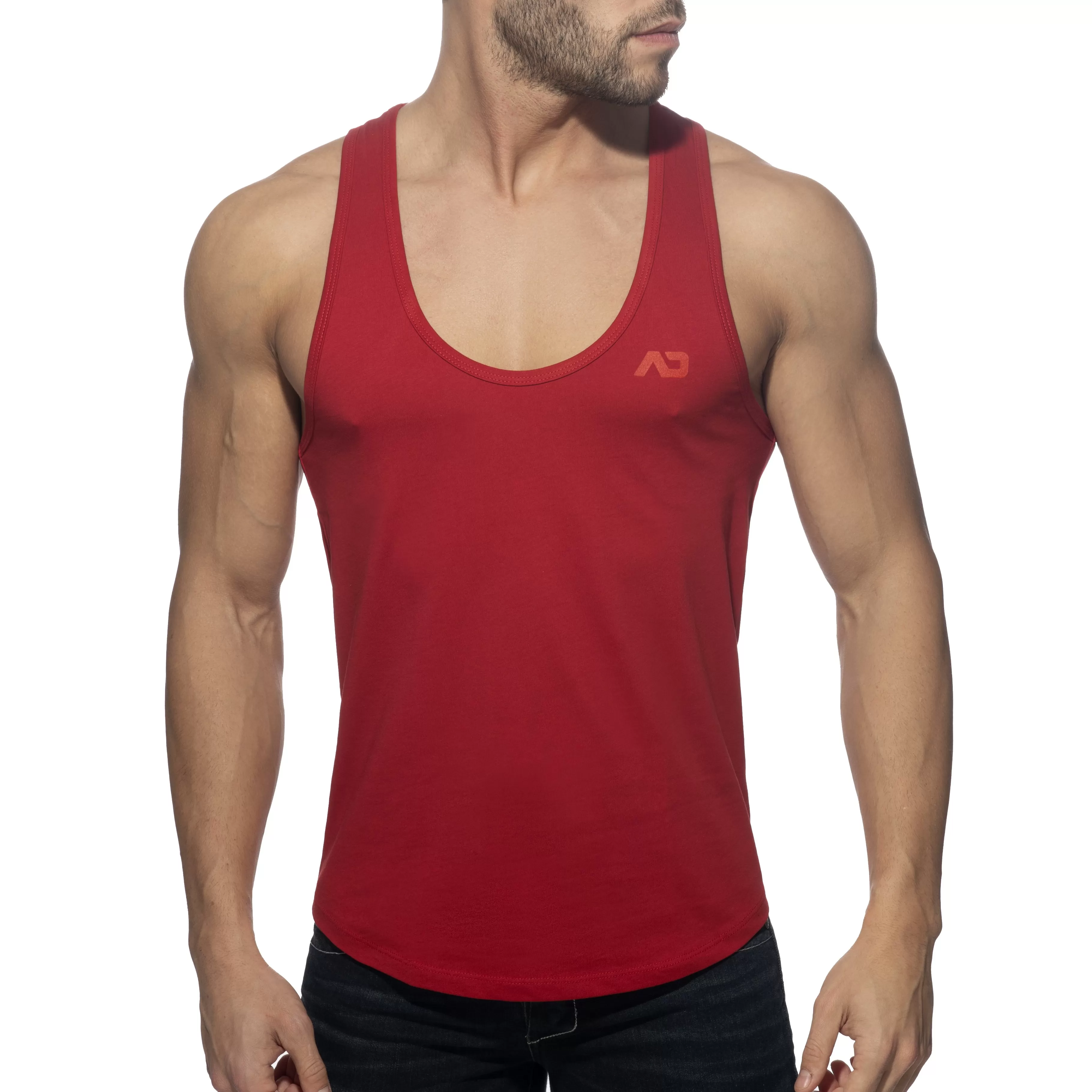 Débardeur U-neck Cotton - rouge - ADDICTED : vente débardeurs homme...