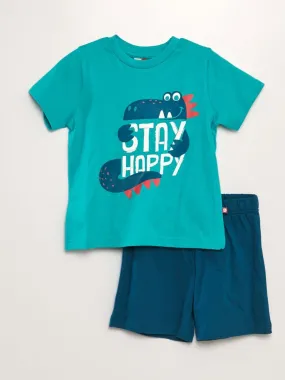 Ensemble de pyjama crocodile - 2 pièces - Vert