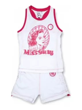 Ensemble Short et Débardeur fille FLIZEP - MISS GIRLY - Rose fushia