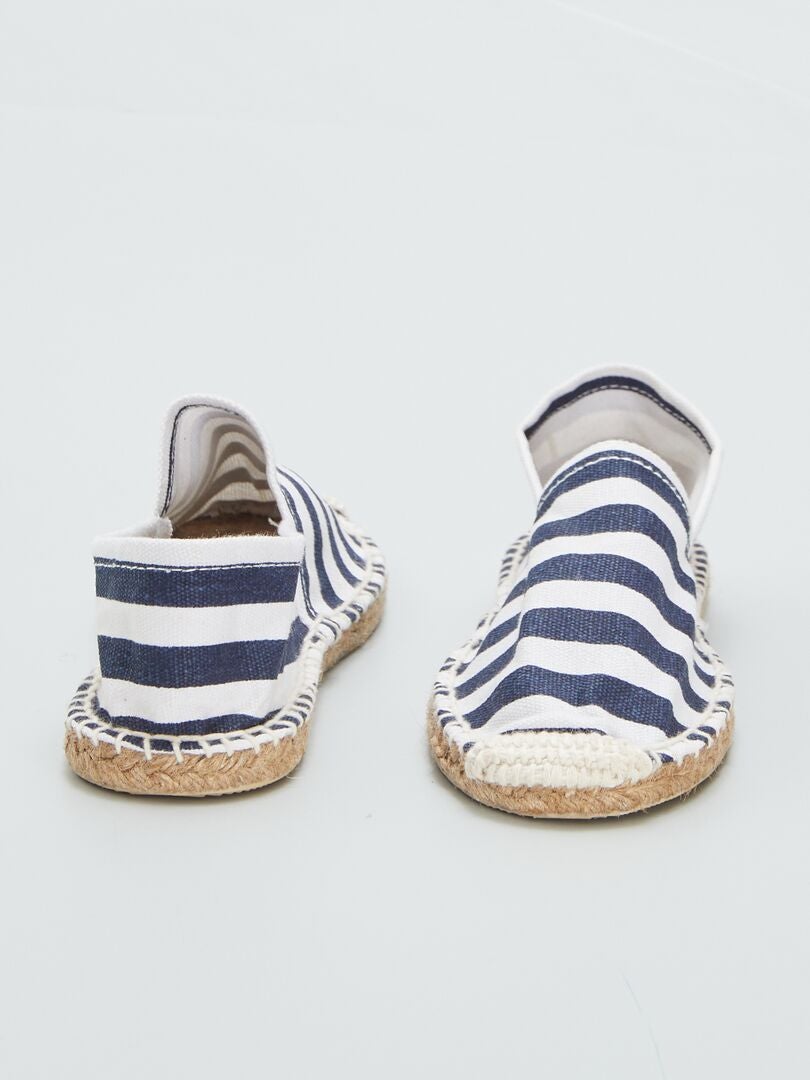 Espadrilles à rayures - Blanc/bleu marine
