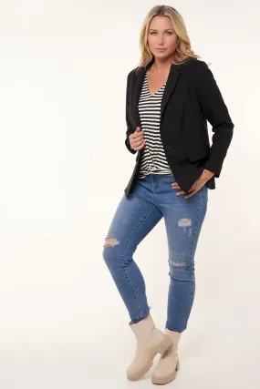 Femmes Blazer  Noir | MS Mode
