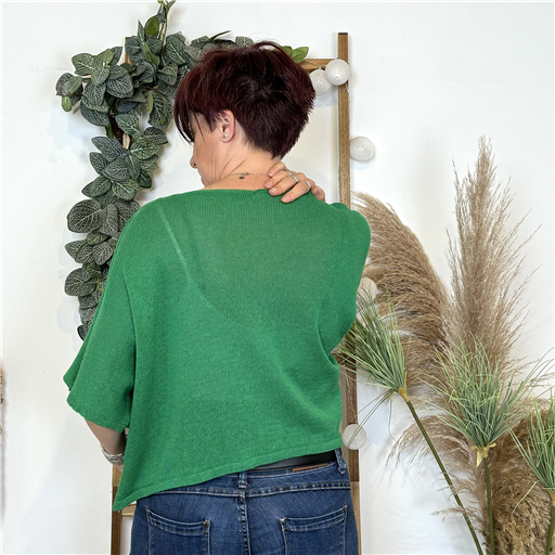 Gilet Court Été Vert Brésil - Bleu Clair