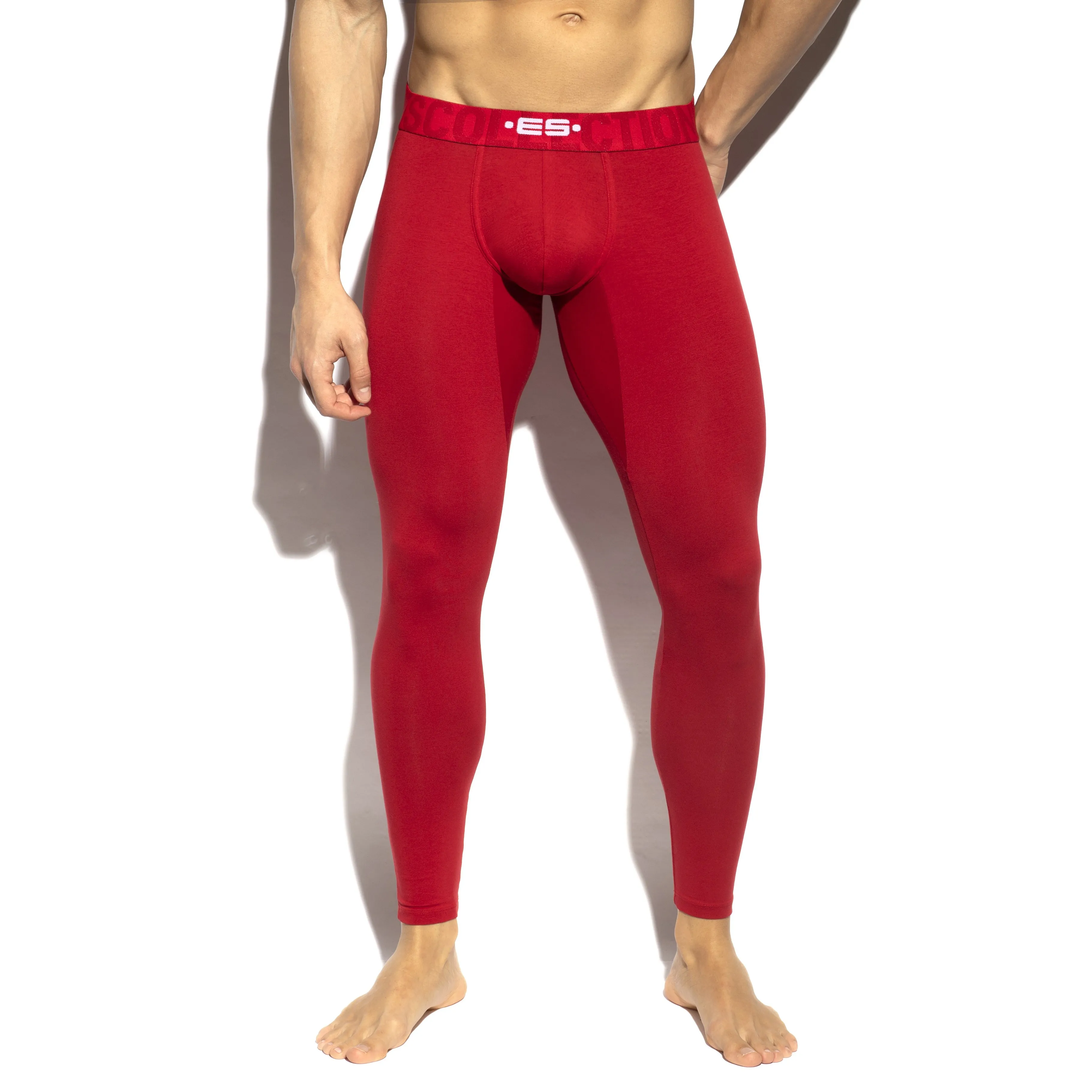 Long John basic coton - rouge - ES collection : vente de Caleçon lo...