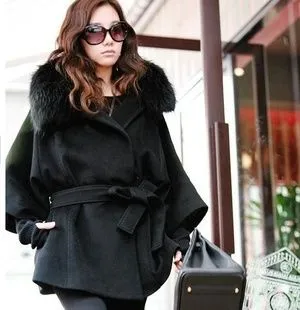 Manteau en fausse fourrure pour femme avec capuche large