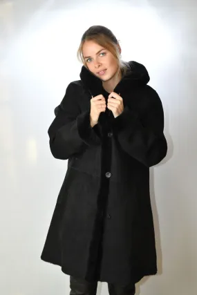 Manteau Peau Lain�e STEFANIA SARRE OC448 Noir