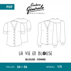 Patron Couture Générale Blouse - La vie en blouse (PDF)