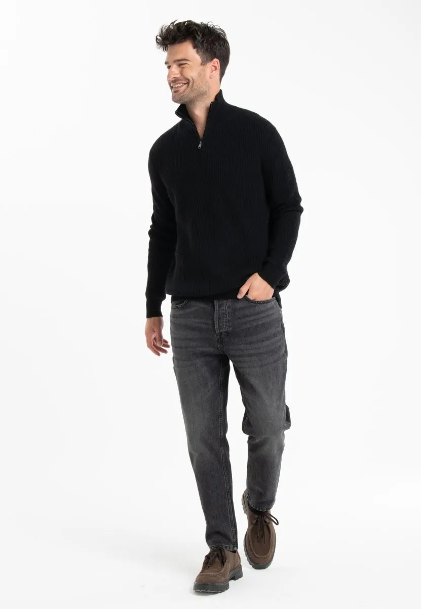 Pull camionneur cachemire noir homme - GABI 1