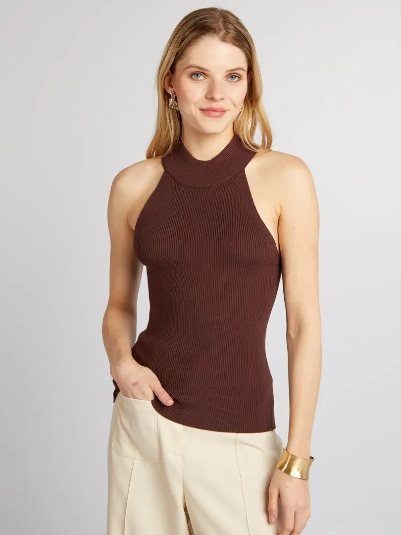 Pull sans manches - Marron