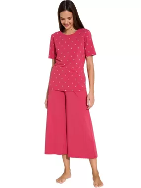 Pyjama pantacourt t-shirt True Love - Rouge