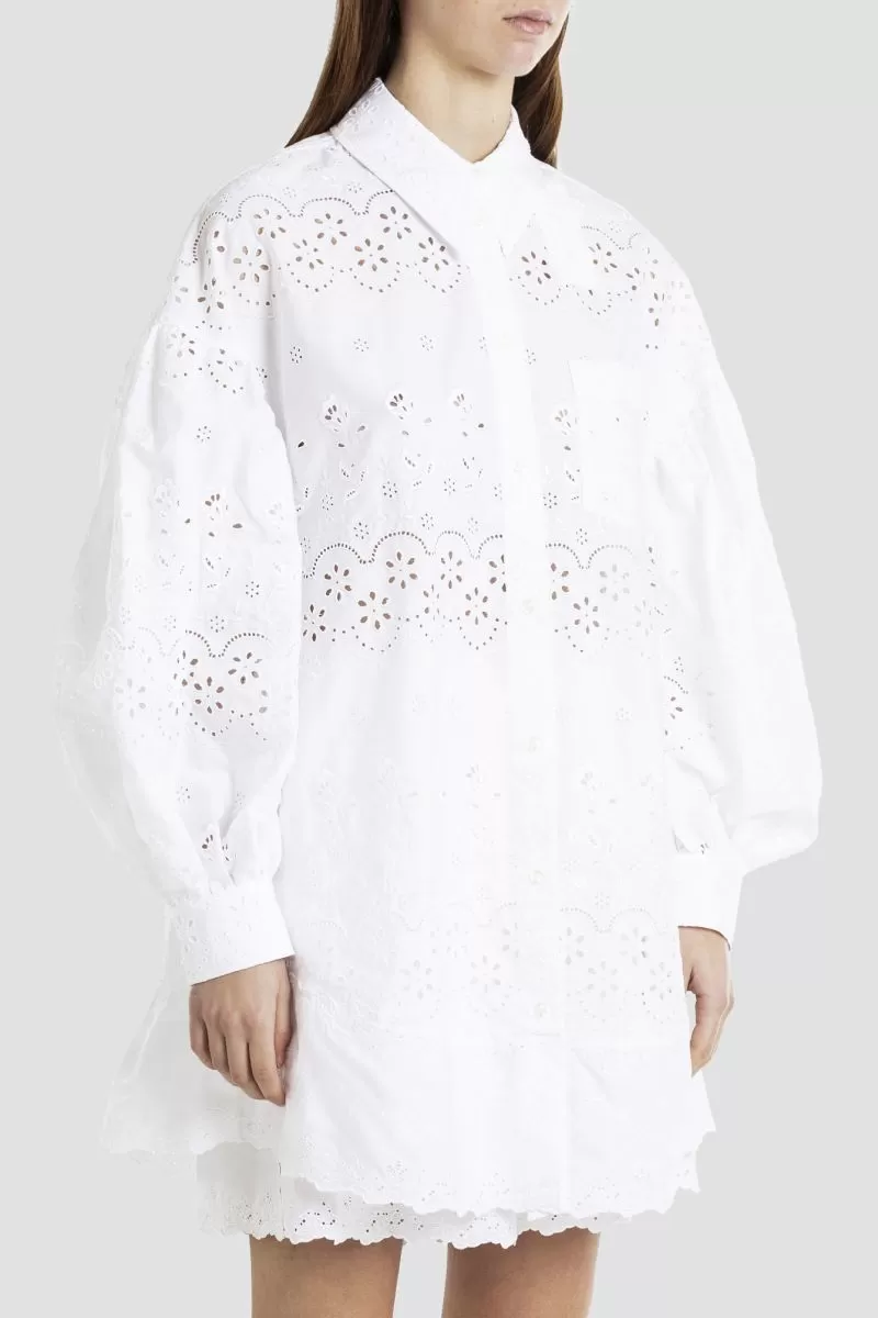 Robe chemise blanche en coton