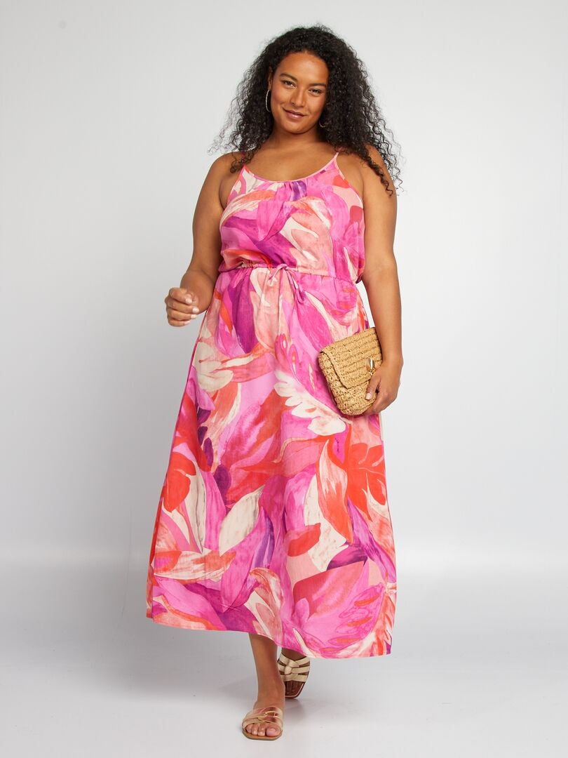 Robe imprimée à fines bretelles 'Only Carmakoma' - Rose