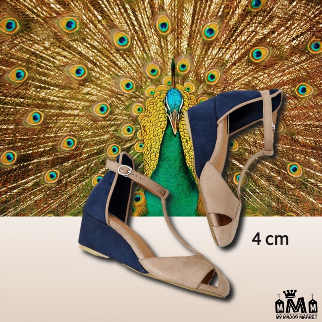 SANDALES COMPENSÉES - BOUTS OUVERTS - GLAMOUR & BICOLORE